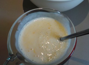 Whisk an egg into your liquid of choice