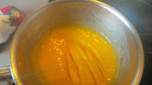 Whisk over low heat until you can see the whisk lines in your mix...