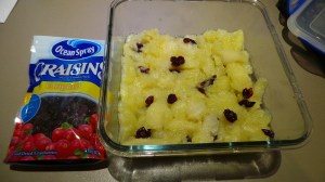 Scatter your apples with craisins for one variation