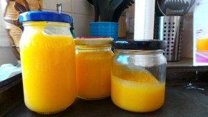 The gorgeous colours of home made lemon curd