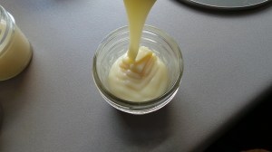 Place your condensed milk in clean jars and seal