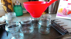 Recycled jars after they've been sterilised