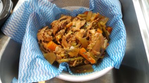 Strain the broth from the solids