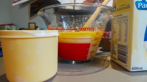 Mix your butter and buttermilk together.