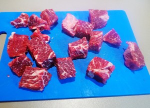 Cut into large cubes.