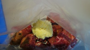 Add a good teaspoon each of grated ginger and crushed garlic.