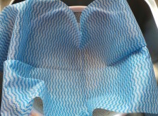 Line your sieve so you don't lose your quinoa.