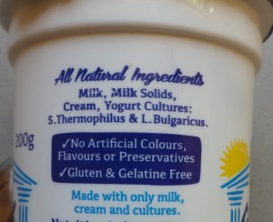 Greek yoghurt label