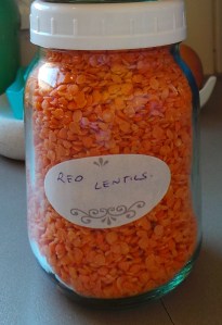 Split red lentils - aren't they pretty? 