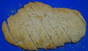 Traditionally biscotti are cut on the diagonal.