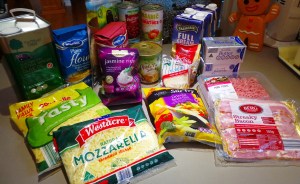 Some of the groceries.