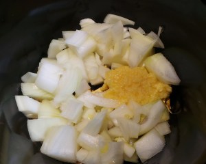 Onions and garlic. You may use fresh garlic if you wish...