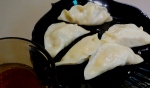 Home-made pork dumplings.