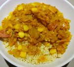Tikka Masala lentils and steamed millet.