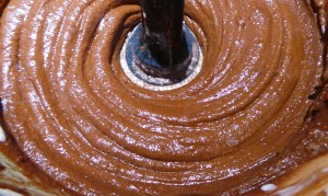 Chocolate soft serve ice-cream.