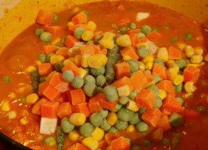 Frozen vegies make life easier.