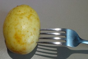 Pierce your potato's skin.