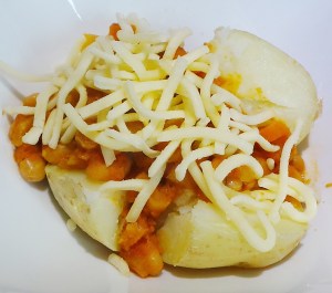 Top with a sprinkling of shredded tasty cheese or mozzarella.