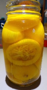 lemons in white vinegar