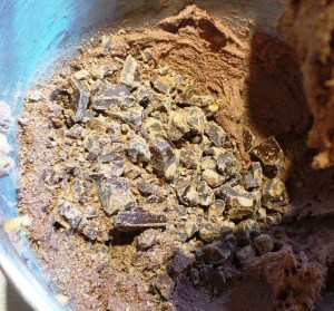 Add your chips or chunks of chocolate.