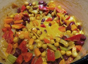 A red capsicum or bell pepper.