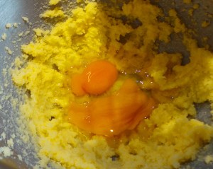 Add eggs and flavourings.
