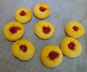 Baked jam drops.