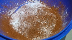 Sift the dry ingredients together.